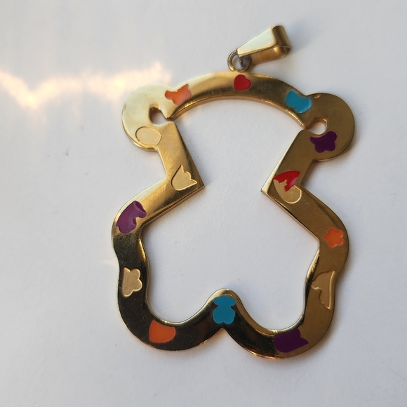 Stainless Steel Colorful Golden Pendant - Picture 2 of 6